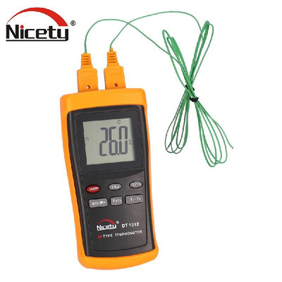 

Nicety DT1312 -2001370°C Handheld Digital 2 Channel Thermometer Temperature Meter K Type Thermocouple Sensor