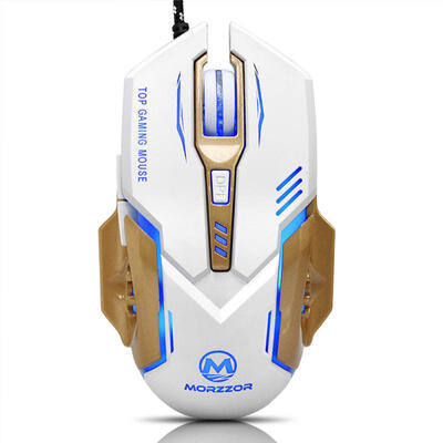 

USB Wired Mechanical Mouse White Black Colorful LED Lights Gaming Office Computer Home Universal Mouse