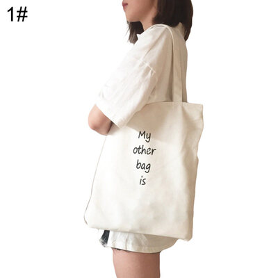 

My Other Bag Is Print Funny Solid Color Women Large Capacity Shoulder Canvas Bag