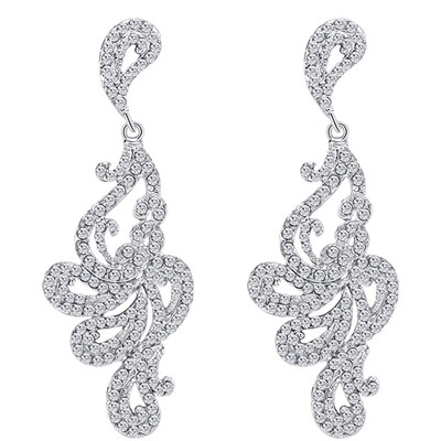 

1Pair Fashion Earrings For Women Rhinestone Long Drop Earrings Exaggeration Earrings Jewellery Accessories