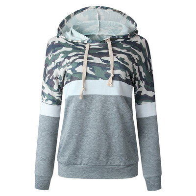 

Autumn Camouflage Hoodies Women Sweatshirts Casual Long Sleeve Patchwork Hooded Sweatshirt Female Pullovers Tops sweat femme