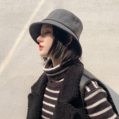 

Fishermans hat basin cap autumn-winter Korean version of Dome-top woolen hat