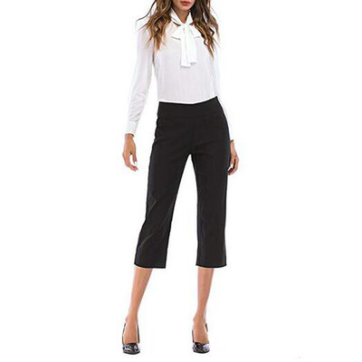 

Tailored Women Comfort Straight Leg Boot Cut Skinny Trousers Capri Tummy Control Pants