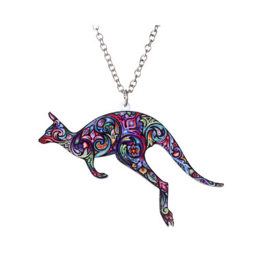 

NecklaceAcrylic Animal Necklace Pet Cat Giraffe Pig Horse Dog Camel Necklace Women Bohemia Pendant Ethnic Long Necklaces Jewelry