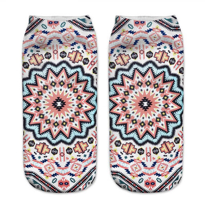 

New Arrival Short Mandala Socks Women 3D Print High Quality Polyester Beauty Flower Low Cut Ankle Socks