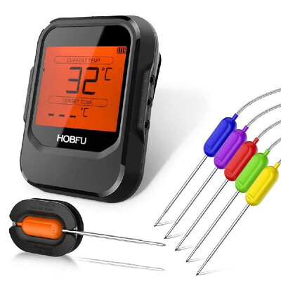 

BT40 Wireless Digital BBQ Thermometer Temperature Setting Function Food Cooking Tool with 6 Probes