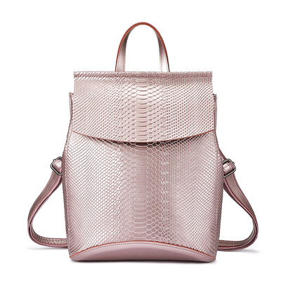 

REALER women backpack split leather school bag for girls teenagers multifunctional travel backpack ladies embossing shoulder bag