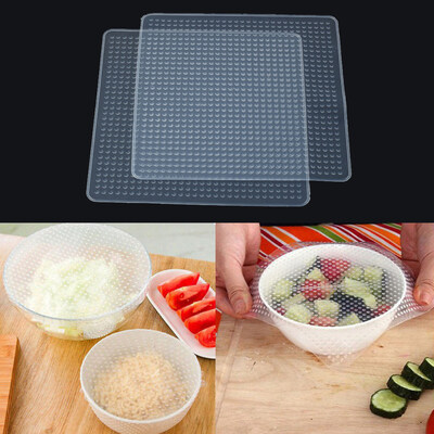 

Silicone Food Wrap Clear Reusable Seal Cover Fresh Keeping Film Kitchen Tool