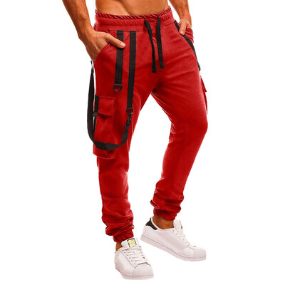 

Gobestart Men Camisole Pocket Overalls Casual Pocket Sport Work Casual Trouser Pants