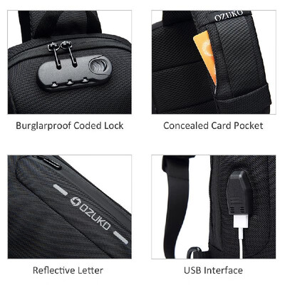 

Men Outdoor Shoulder Bag Water-Resistant Oxford Cloth Chest Pack Fashion Burglarproof Chest Bag