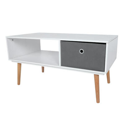 

Greensen Modern Coffee Living Room Table with Four Wooden Legs One Non-woven Fabrics Storage Drawer