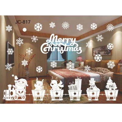 

〖Follure〗Christmas Living Room Xmas Santa Claus Snowman Elk Wall Stickers Window Decor A