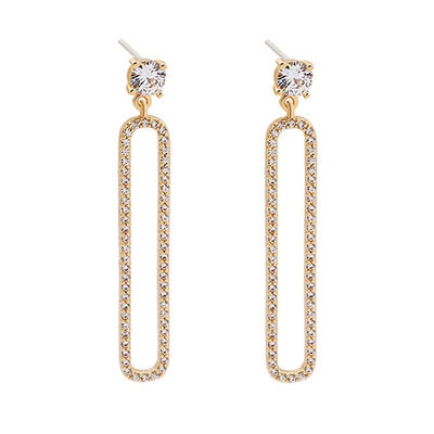 

Crystal Square Earrings Geometric Ear Stud Women Jewelry Sweet Pendant Gift
