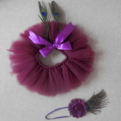 

2pcsset Cute Baby Girls Bowknot Tutu Skirt Flower Hairband Photo Props