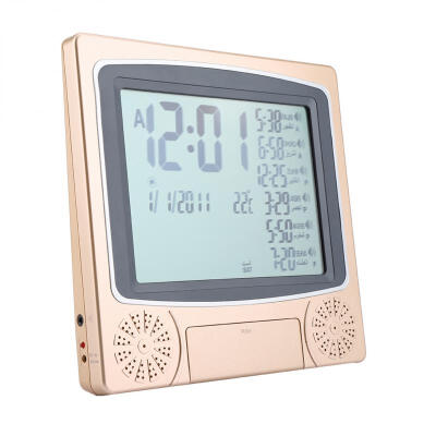 

Greensen Digital Automatic Islamic Muslim Prayer Azan Alarm Clock Table Desk Clock Gold