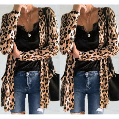 

Women Leopard Print Long Sleeve Slim Blazer Suit Coat Ladies Jacket Formal Suit