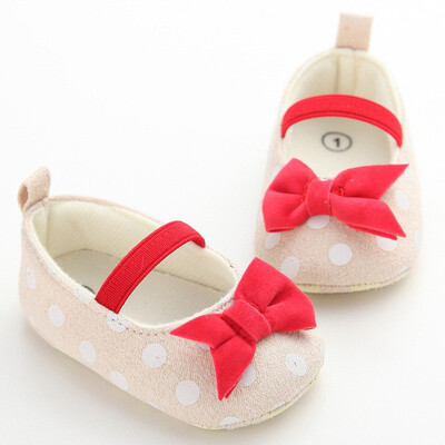 

SUNSIOM Sweet Baby Girl Princess Dot Shoes Kid Toddler Soft Sole Crib Shoes Prewalker 0-18M
