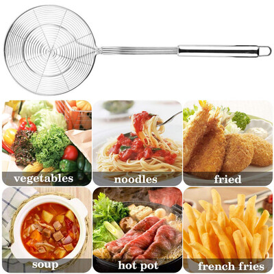 

Gobestart Stainless Steel Solid Spider Strainer Skimmer Ladle With Handle Kitchen Tool