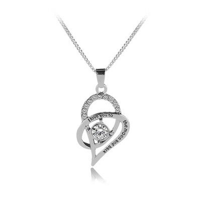 

Stainless Steel Love Heart Pendant Chain Necklace Mothers Day Gift from Daughter Son