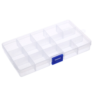 

15 Grids Removable Plastic Storage Box JewelryEarringTools Container Case