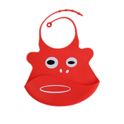 

Silicone Waterproof Bibs Cartoon Animal Towel Feeding Snap Buttons Bib Soft Absorbent Aprons