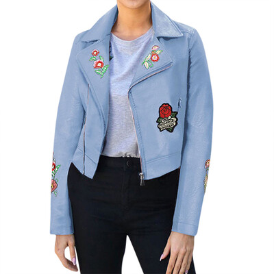

Toponeto Womens Jacket Street Embroidered Short Jacket with Zipper Locomo Short Jacket