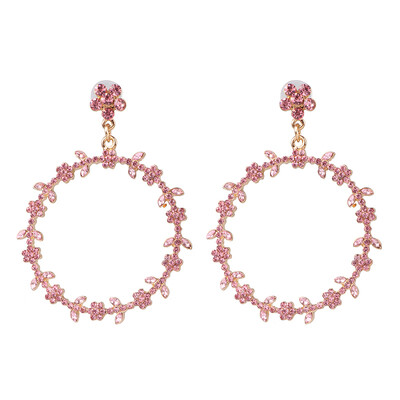 

2019 New Colorful Flower Big Brand Design Luxury Starburst Pendant Crystal Drop Earrings Gem Statement Jewelry