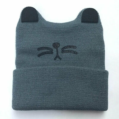 

Baby Kids Animal Ear Winter Knitted Hat Boy Girl Warm Cotton Toddler Hat Caps