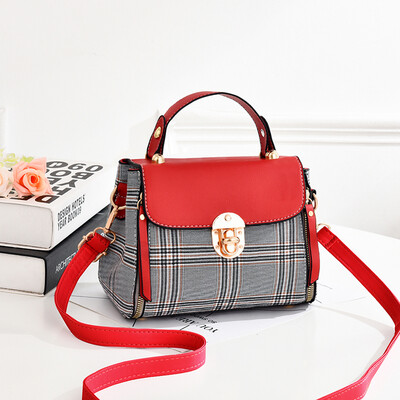 

Upper New Little Womens Style Korean Version Fashion Chequered Ladies Handbag with One Shoulder