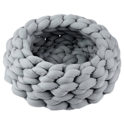 

Round Cat Bed House Soft knitted Cat Bed Round Pet Dog Bed For Small Dogs Cats Nest Winter Warm Sleeping Bed Puppy Mat