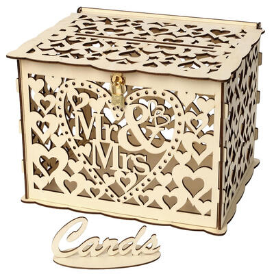 

Wood Gift Case Money Box DIY Wedding Birthday Party Card Holder Container