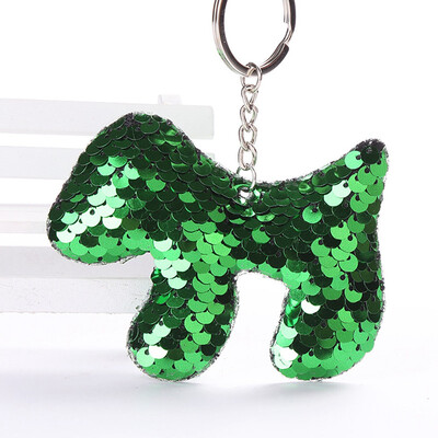 

2019 Fashion Shiny Key chain Sequins Cute Dog Key Chain Key chains for Women Cars Bag Accessories Pendant Key Ring