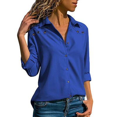 

2019 Autumn Women Blouse Office Lady Shirt Female Blouse Tops Long Sleeve Casual Turn-down Collar Female Loose Blouses