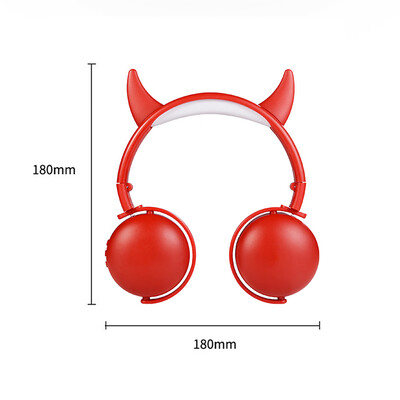 

Cute Cartoon Wireless Bluetooth Headset for Girl Kids Headphone with Mic PC Mobile Phone Music Gaming MP3 Cat EarsAntlersDevil E