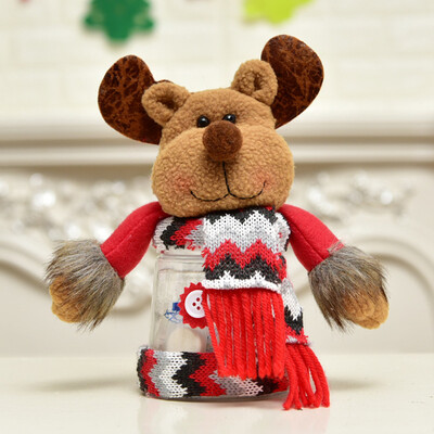 

Tailored Christmas Candy Jar Santa Claus SnowmanElk Christmas Gift Desktop Window Decor
