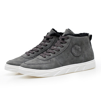 

19 years autumn&winter high to help new matte new casual mens shoes Korean version of the tide mens shoes plus cotton plus velvet men