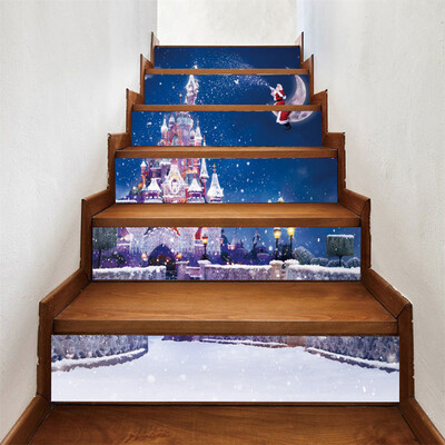 

〖Follure〗6Pcs Christmas Staircase Stair Riser Floor Sticker DIY Wall Decal Stairs Decal