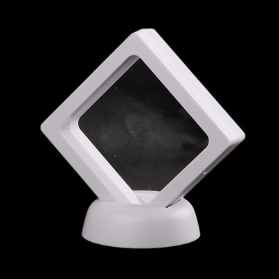 

Plastic Frame Stands with Transprent Membrane For Ring Pendant Bracelet Jewelry Display Rhombus White 9x9x55cm
