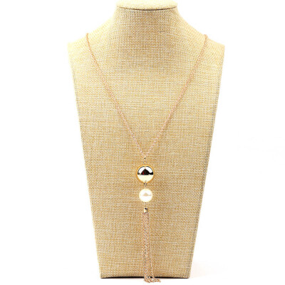 

High Quality New Women Fashion Long Necklace Pearl Necklace Pendant Accessories Sweater Jewelry