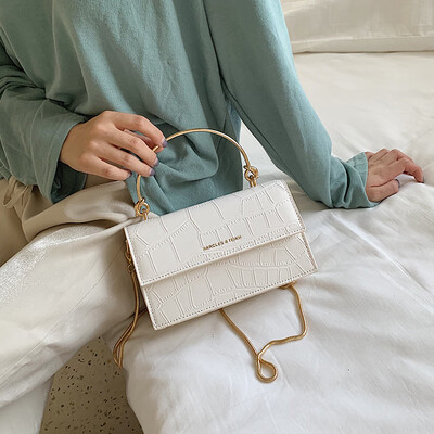 

Summer small fresh bag female 2019 new wave Korean version of the collision color portable wild chain shoulder slung small square bag