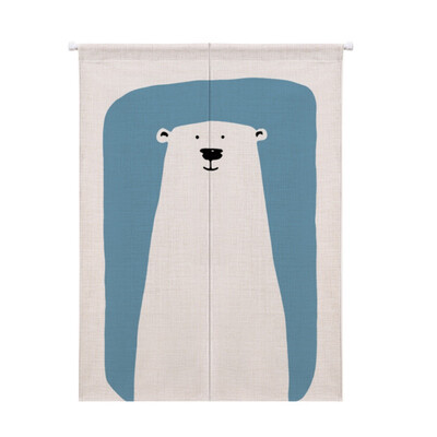 

Cartoon Animal Printed Cotto Linen Japanese Style Doorway Curtain Hanging Tapestry For Home Decoration