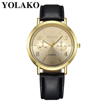 

RM YOLAKO Womens Luxurious Business Leather Belt Watch Simple Mirror Quartz Watch