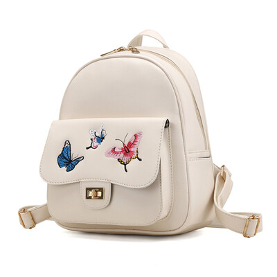 

Tailored 4 Sets Women Girl Butterfly Embroidery Backpack School Bag Shoulder Handbag BG