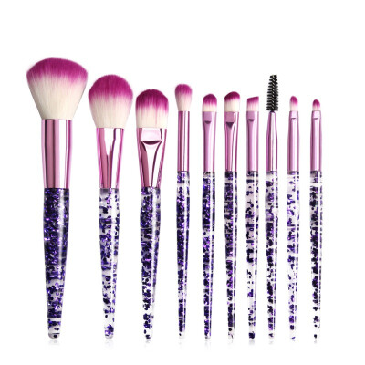 

10pcs Crystal Sequins Eye Makeup Brushes Kit Foundation Brush Blush Concealer Brush Lip Eyeshadow Eyebrow Brush Kit