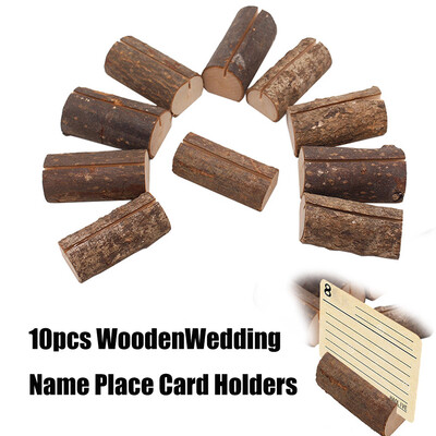 

Tailored 10Pcs Wedding Decoration Wooden Name Place Card Holders Table Menu Holder