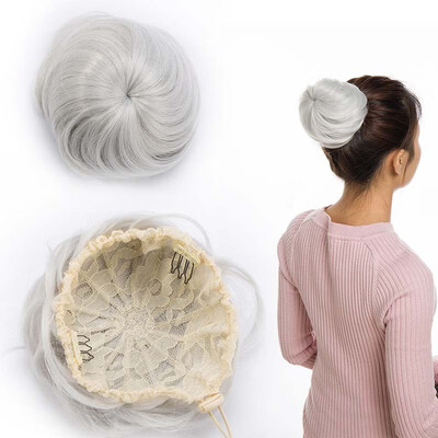 

Messy Hair Bun Chignons Synthetic Hair Extensions Wavy Updo Scrunchy Hairpieces