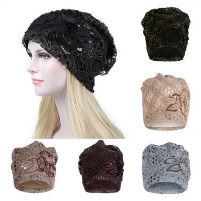 

Hot Warm Cap Women Chemo Bandana Beanie Turban Head Wrap Band Lace Hat Winter US