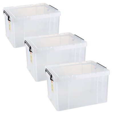 

Van Gogh VENGO Hannover plastic transparent pulley storage box medium storage box storage box about 34L 3 Pack