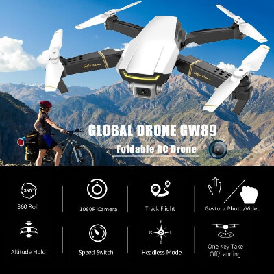 

GLOBAL DRONE GW89 RC Drone with Camera 1080P Wifi FPV Gesture Photo Video Altitude Hold Foldable RC Quadcopter with 3 Battery