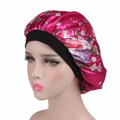 

〖Follure〗Soft Silk Hair Bonnet with Wide Band Comfortable Night Sleep Hat Hair Loss Cap